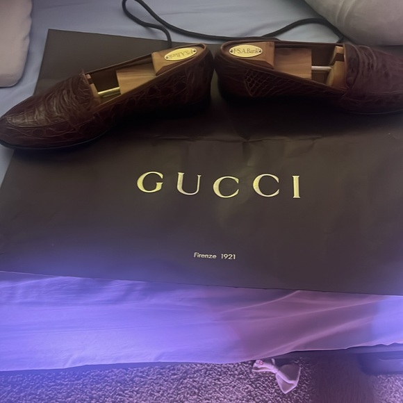 Zelli Handmade in Italy, Mens Crocodile Skin Loafers Size 10.5 Brown - Picture 2 of 5